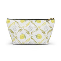 Lemon Tile Accessory Pouch w T-bottom in Yellow
